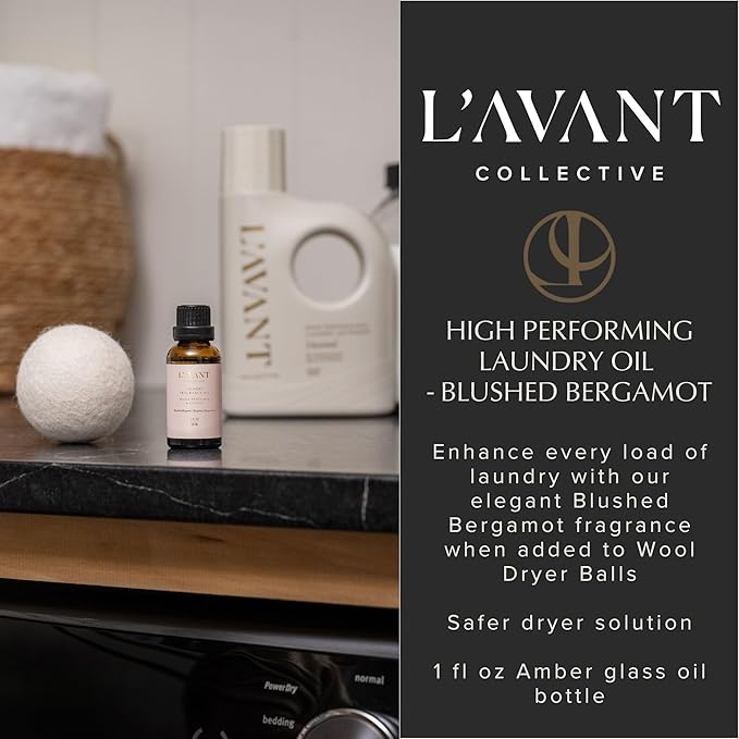 L’AVANT COLLECTIVE | Essential Oils for Laundry | Dryer Balls Scents Scented Fragrance Essential Oil Drops | Concentrated Fabric Scent Booster for Clothing Care | 1 oz | Blushed Bergamot