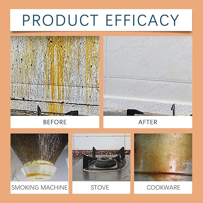 Kitchen Degreasing Foam Cleaner Heavy Duty Foaming Degreaser Spray for Stovetops Ovens &amp Pots Powerful Concentrated Cleaner for Tough Grease &amp Stains