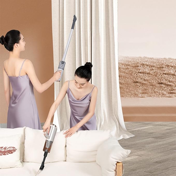 Portable Cordless Stick VacuumLong Runtime High Power Suction Vacuum CleanerLight Weight Household Vacuum Cleaner for CarpetHardwood FloorPet Hair