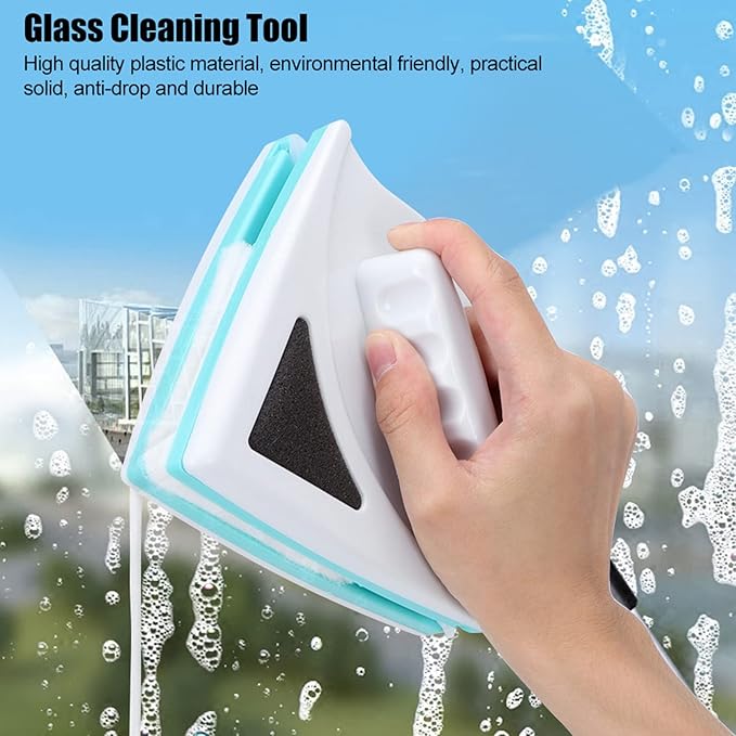 Window Wiper Professional Double Side Magnetic Brush Cleaner Heavy Duty Window Scrubber Magnetic Brush Wiper for Home Outdoor Window Cleaning Tool
