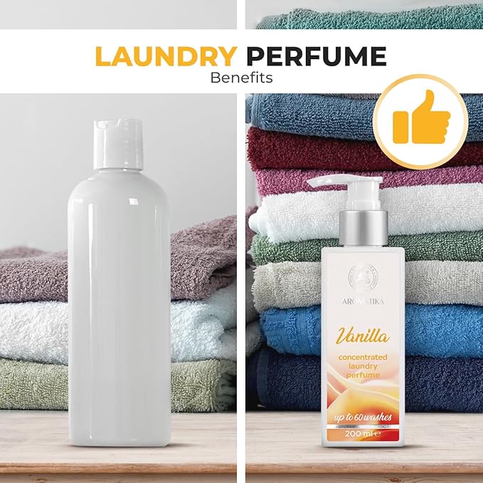 Concentrated Laundry Perfume Vanilla 200ml - Liquid Laundry Fragrance - Laundry Scent Booster - Linen Freshener - Washing Fragrance - Sweet and Long Lasting Scent