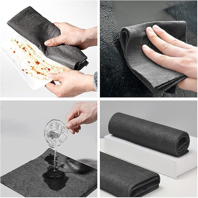 Fliwos Thickened Magic Cleaning Cloth 2026 Upgrade Reusable Streak Free Cleaning Cloths Microfiber Cleaning Rags Multipurpose Lint Free Glass Wiping Towels for Kitchen Window Cars (10 12×16 in)