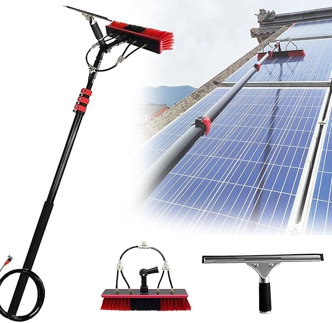 Window Cleaning Pole Water Fed Telescopic Window Cleaning Brush Extendable Cleaner Roof Cleaning Tools Window Cleaner Kit for Photovoltaic Panel Trucks Bus Cars7.2m