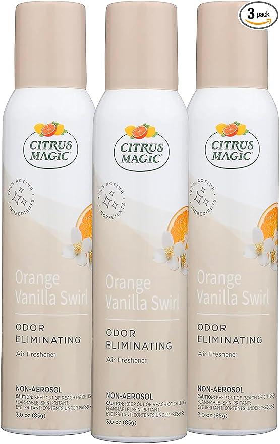 Citrus Magic Odor Eliminating Air Freshener Spray Orange-Vanilla Swirl 3-Ounce Pack of 3 3.0 oz 3 Count