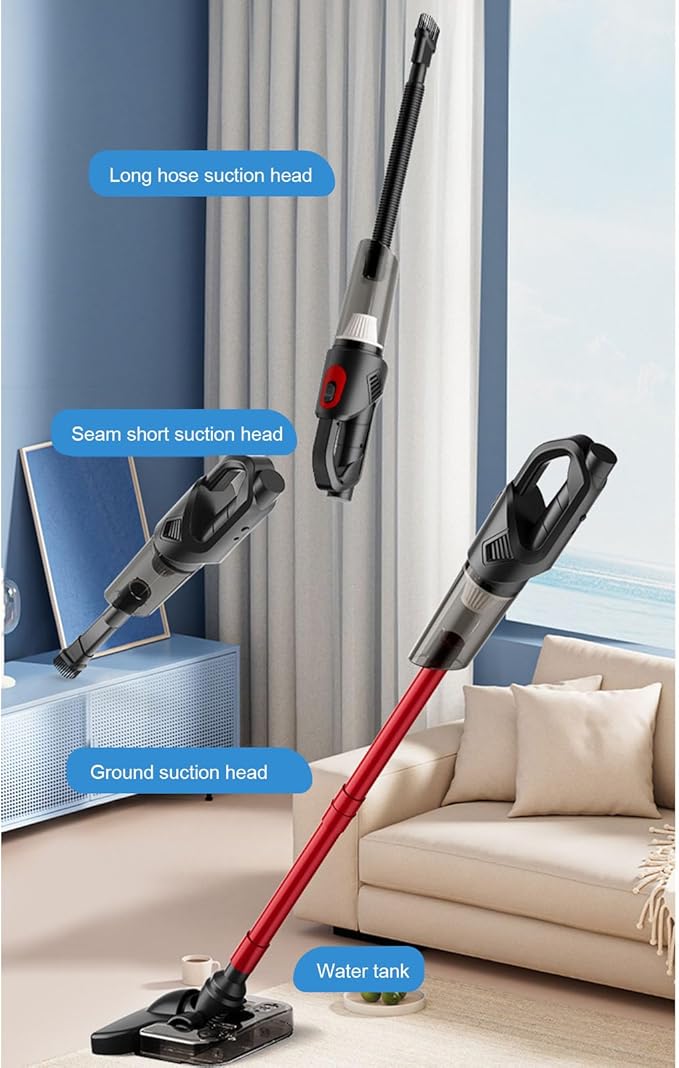 LiebeWH Stick Vacuum Cleaner Cordless 4000Pa Suction with Mop Function Lightweight Design for Home Office Carpet Hard Floor Cleaning