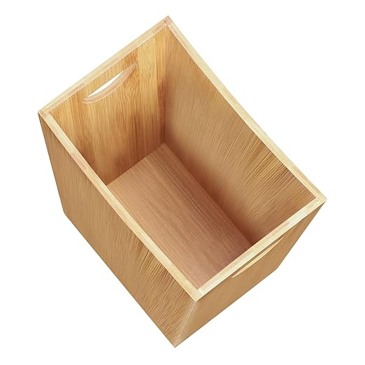 LIANTRAL Wood Trash Can Wastebasket 2 Gallon Small Bathroom Garbage Can Wood Waste Basket Trash Container Recycling Bin for Bathroom Bedroom Living Room Office Kitchen