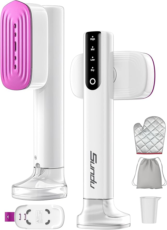 Travel Steamer for Clothes15s Fast Heat-up Portable Iron35mins Runtime &amp 180ml Large Tank25g/min SteamCeramic Panel1.8m power cordWrinkle Remover for Travel Home Office(White)