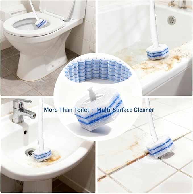 100pcs Toilet Wand Refills Compatible with Clorox | Disposable Replacement Brush Heads for Effortless Cleaning (No Handle Included)