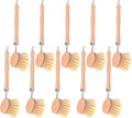 10 Pack Fiber Bristle 2-Inch All-Purpose Kitchen Dish Scrub Brush with Beechwood Handle - Dish Brush with Hooked Handle for Pots Pans and Kitchen Utensils - Made in Germany