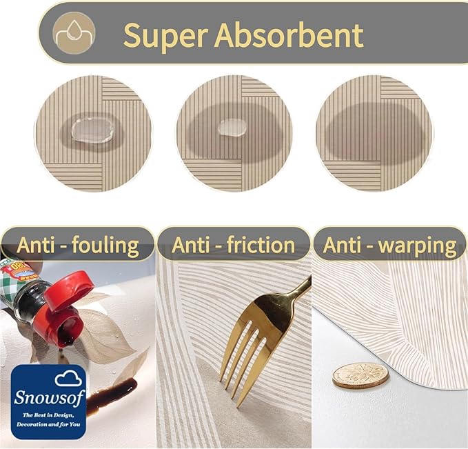 Dish Drying Mat - Coffee Mat Coffee Maker Mat for Countertops Absorbent Dish Drying Mat for Kitchen Counter Under Coffee Expresso Maker Coffee Machine Dish Rack (1020''×24'')