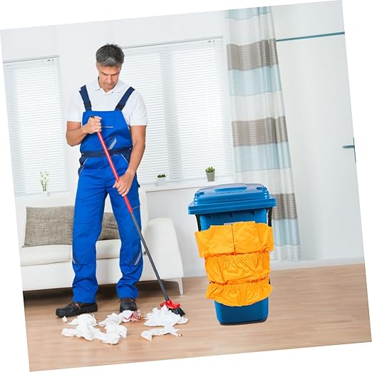 Alipis 120l Round Storage Bucket Bag Straps for Outside Trash Barrels Garbage Bin Organizer