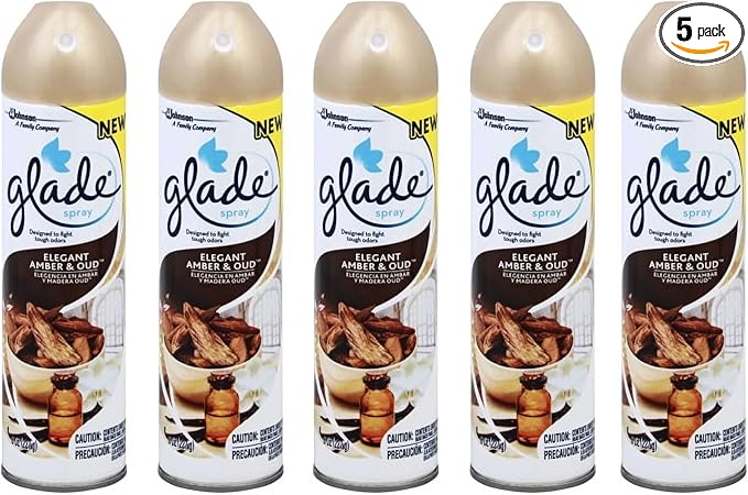 Glade Air freshener Elegant Amber &amp Oud 8oz Pack of 5