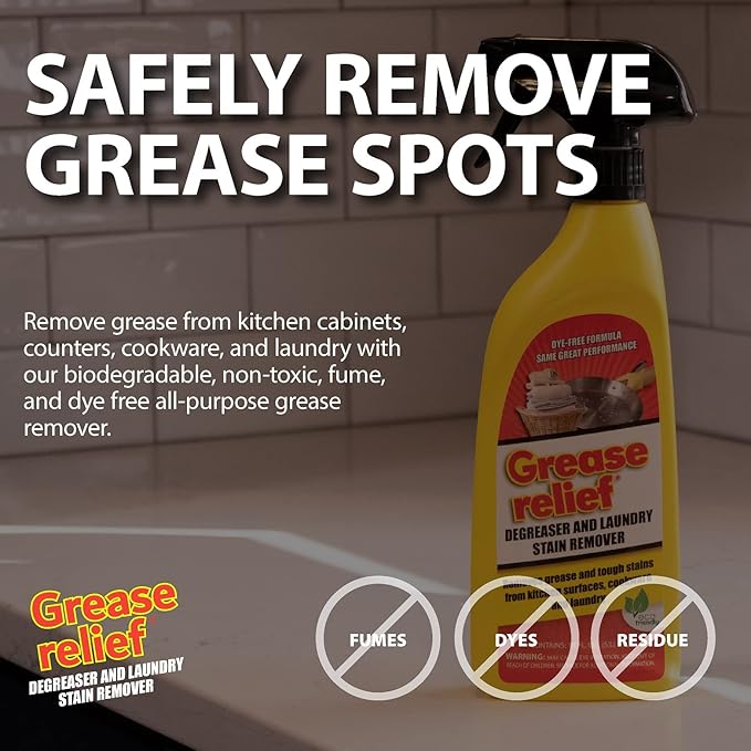 Degreaser and Laundry Stain Remover - Heavy Duty Kitchen Cleaner Spray/All Purpose Degreaser for Stove Top Oven Grill Car Soil &amp Cloth Stains (2 Pack) (524919)