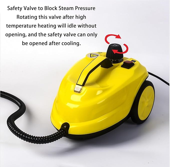 Heavy Duty Canister Steamer Steam Mop with 5M Extra Long Power Cord for Home Floor Cleaning Wallpaper Removal Upholstery Car Detailing