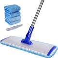 18 Professional Microfiber Mop Floor Cleaning mop Flat Mop with Stainless Steel Handle4 Reusable Washable Mop Pads and mop Pads BrushMicrofiber Mop for Hardwood (18 Microfiber Mop)