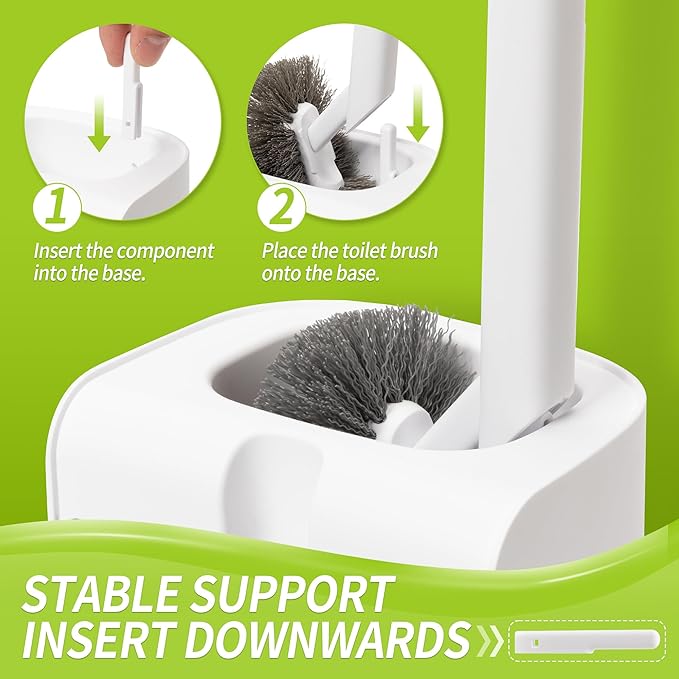 Toilet Brush and Plunger Set Hidden S-Shaped Toilet Brush Plunger Combo 2 Pack Perfect for Homes Apartments &amp Bathrooms