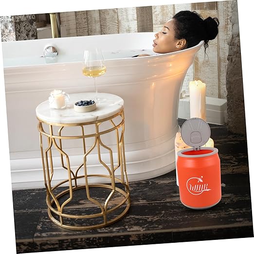 Zerodeko Soda Can Shaped Auto Trash Can Wastebasket Lid Kitchen Waste Bin Small Bathroom Bin for Home Decor
