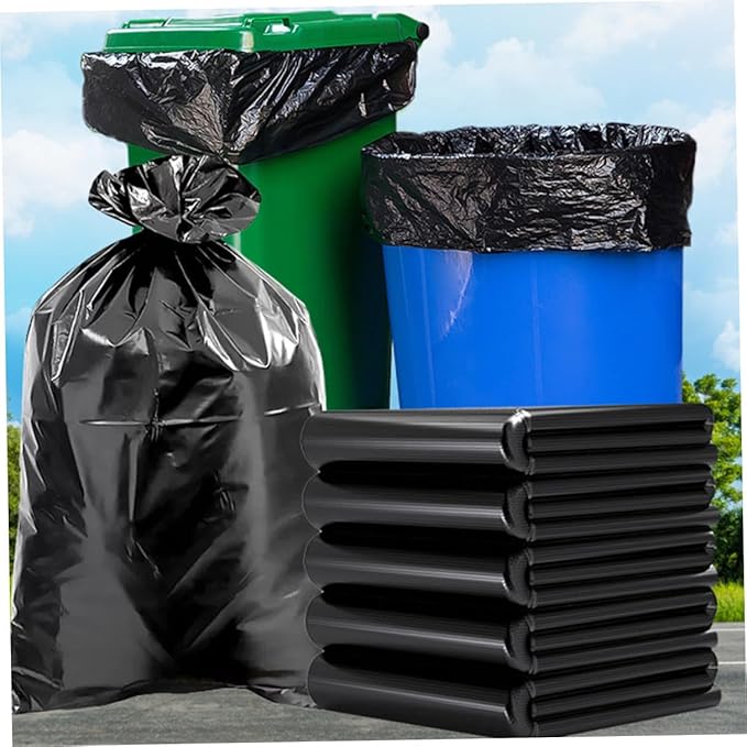 Heavy Duty Large Trash Bags 50Pcs Big Garbage Bags 60X90Cm Commercial Contractor for Industrial Cleaning and Property Maintenance