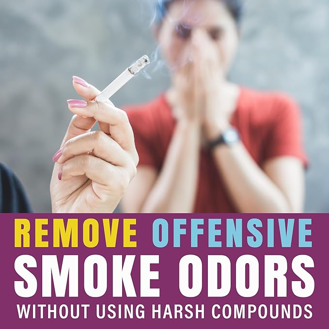 SMELLEZE Natural Cigarette Odor Eliminator Deodorizer: 2 lb. Powder Removes Smoking Stink