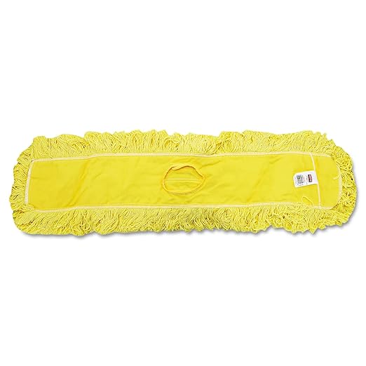 Rubbermaid Commercial Products Trapper Cotton Floor Dust Mop Head Refill 36-Inch Yellow Use for Janitorial Maintenance/School/Lunchroom/Office Building Cleaning