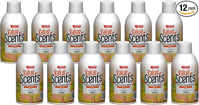 Champion Sprayon ValueScents Metered Air Freshener Refill 7 oz Odor Control Fragrance Citrus (Case of 12)