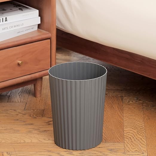 JiatuA Small Trash Can Plastic Wastebasket Garbage Container Bin for Bathroom Kitchen Under Sink Bedroom Home Office College Dorm White &amp Dark Grey