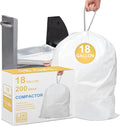 18 Gallon 200 Count Compactor Kitchen Trash Bags Heavy Duty 1.2 Mil THICK Reinforced Drawstring Perfect Fit for 18 Gallon Compatible with Kitchenaid Whirpool GE 15 Inch Compactors GRAND SAVE!