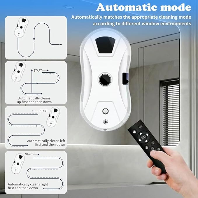 Intelligent Window Cleaning Robot 5600Pa Window Cleaner Robot Multiple Safety System for High-Rise Windows Ceiling Outdoor Indoor