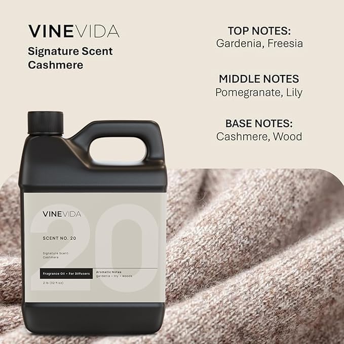 VINEVIDA [32 Fl Oz] Cashmere Fragrance Oil for Cold Air Diffusers Essential Oils for Diffuser Oil Refill &amp Air Freshener Room Spray