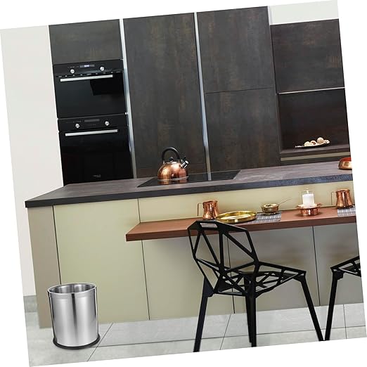 Stainless Steel Trash Bin for Home Opening Design Wastebasket for Kitchen Bathroom and Office Sleek and Simple Garbage Container for Everyday Use