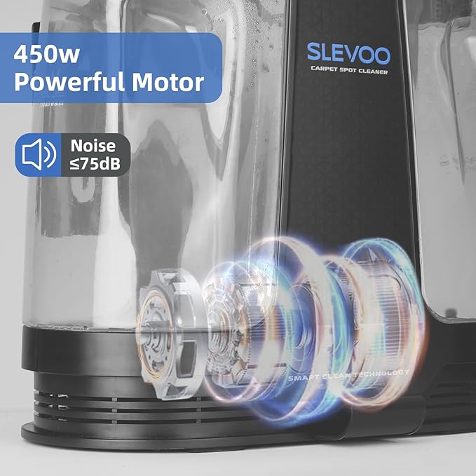 450W Powerful Portable Carpet &amp Upholstery Spot Cleaner Machine Free Cleaning solution Included 11Kpa Power Suction With Tools For Pets Area Rugs And Couches
