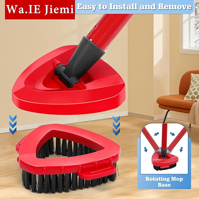 4 Packs Spin Mop Replacement Heads Compatible with Oceda RinseClean 2-Tank System 4-Section Rotatable 30-58 Mop HandleMop Scrub Brush and Base Combo SetMop Refills Easy to Replace and Cleaning
