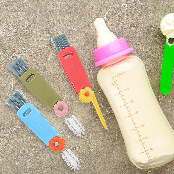 9pcs Bottle Cleaning Brush Set with Small Flower Petal Design Lightweight Bottle Scrubber and Water Cup Brush for Feeding Portable for Home and Travel Use