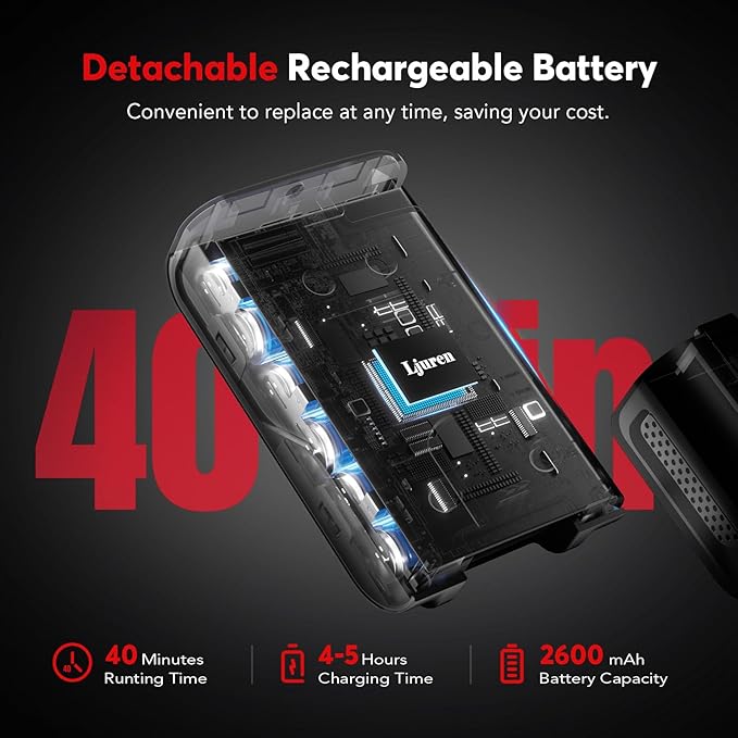 Cordless Vacuum Cleaner Rechargeable with 2600mAh Detachable Battery Powerful Vacuums with 2 Adjustable Modes Lightweight Portable Stick Vacuum for Home (Afterglow Red)