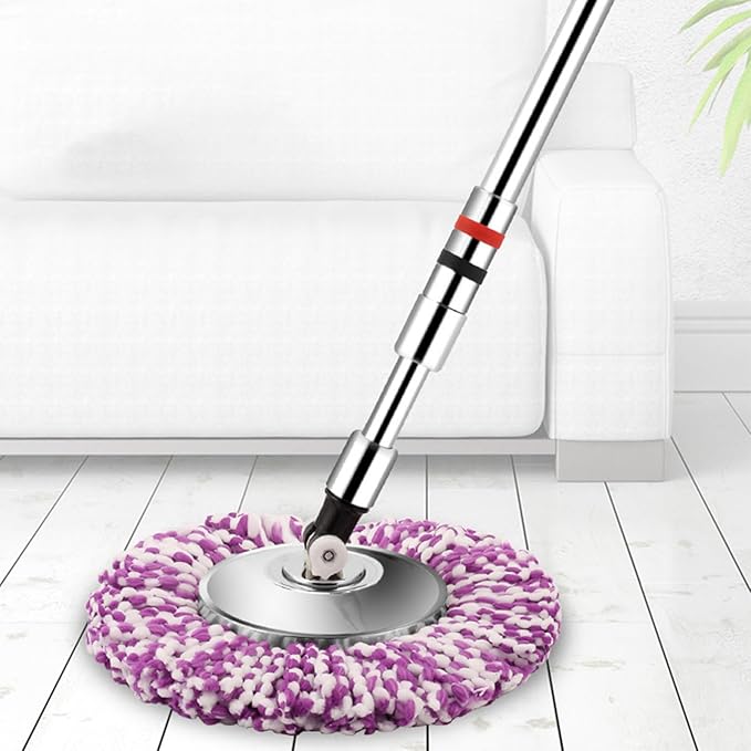 Efficient Rotating Floor Mop Quick Drying Mechanism Household Tool with Removable Head Stainless Steels Rod