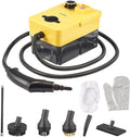 Handheld Steam Cleaner 2500W High Pressure Power Steamer with Multiple Attachments Portable Steam Cleaner for Kitchen Bathroom Upholstery &amp Curtains Chemical-Free (Yellow Black)
