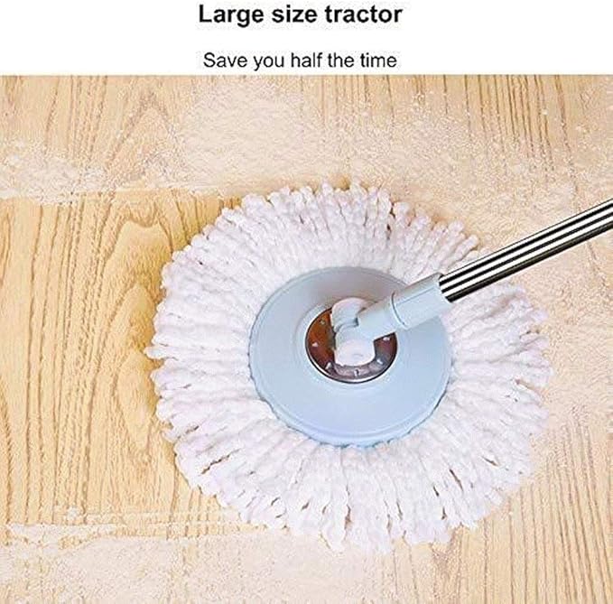 MopSystem with Extended Adjustable Handle and Microfiber Pads Spin Floor Cleaning with