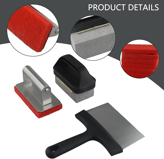 Griddle Cleaning Kit for 26 Pieces- Heavy Duty Grill Cleaner Kit Wit Gardening and Home Furnishings Accessories