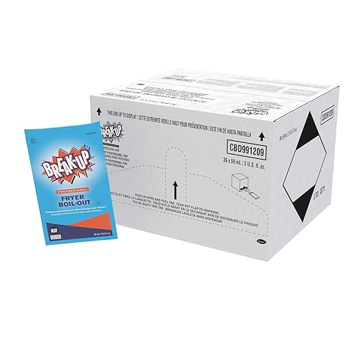 Diversey CBD991209 Break-Up Professional Fryer Boil-Out Food Grade Degreaser &amp Cleans Deep Fryers Kettles Grates &amp More Citrus Scent Concentrate Liquid 2-Ounce Packets (Pack of 36)