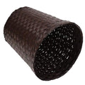 TEHAUX Wicker Laundry Basket Round Bathroom Basket Straw Trash Can Simple Storage Baskets Household Waste Paper Basket Rattan Basket for Bathrooms and Bedrooms (Coffee)