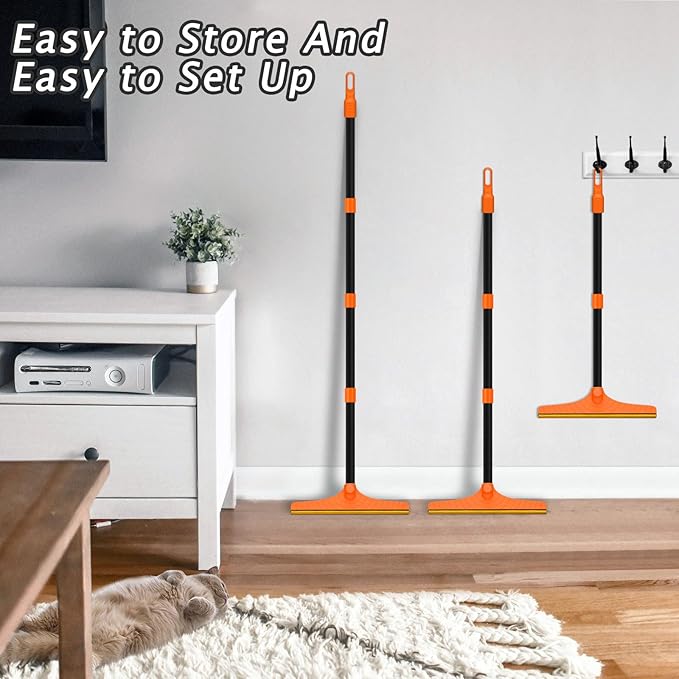 Carpet Rake for Pet Hair Removal - Reusable Pet Hair Remover 60” Adjustable Long Handle Cat Dog Carpet Rake Scraper Dog Hair Rake Brush for Rugs Mats Couch