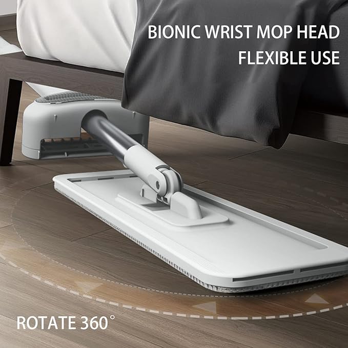 Wet Dry Flat Mop for Hardwood Floor Cleaning with 6 Replaceable Washable Pads 360° Swivel Hardwood Floor Cleaner for Home Kitchen Tile &amp Laminate Floors