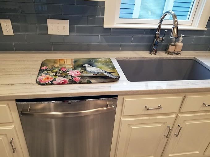 Caroline's Treasures DAC3262DDM Pigeon Dish Drying Mat Absorbent Dish Drying Mat Pad for Kitchen Counter Dish Drainer Mat for Countertop 14 x 21 Multicolor