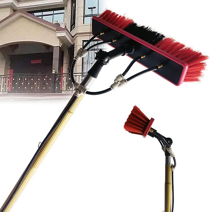 Window Cleaning Pole Water Fed Telescopic Brush Extendable Cleaner Conservatory Roof Cleaning Photovoltaic Solar Panels-18FT