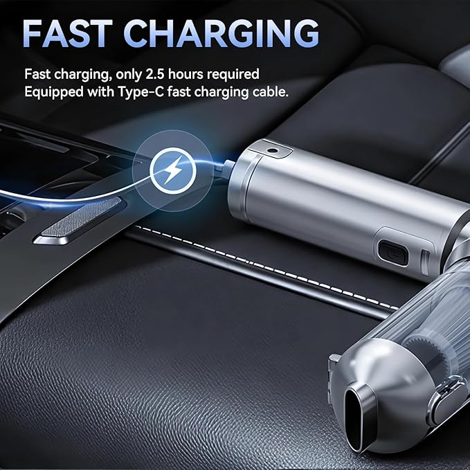 Car Vacuum Cleaner High Power 20000Pa – Cordless Handheld Mini Vacuum &amp Air Duster for Car &amp Desk Home Office &amp Camping Ideal Gift for Men &amp Women 6000mAh Battery (Fast Charging Ed