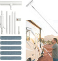 RV Window Cleaning Squeegee with Spray Max 73.3 Handle Motorhome &amp Camper Exterior Glass Cleaner 3-in-1 Spray Mop for High Windows Home &amp Car