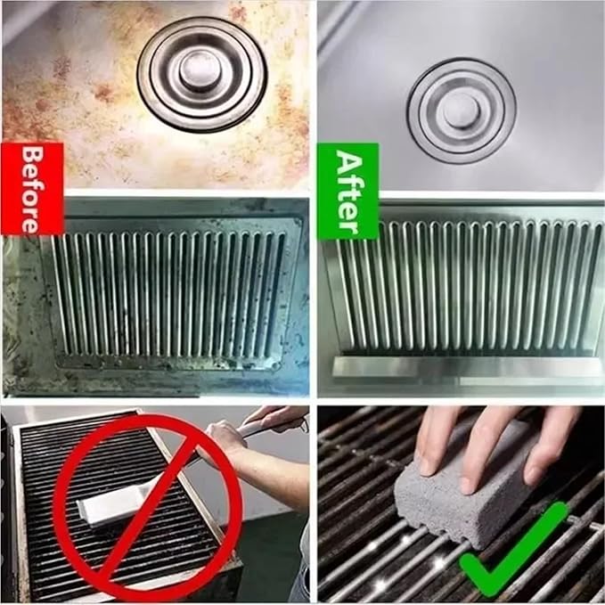 Pumice Stone for Grill Cleaning 1-10PCS BBQ Grill Cleaning Bricks Foam Glass Pumice Stones for Outdoor Kitchen Tools(10PCS)