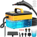 10S Fast Heating Heavy Duty Steam Cleaner 7 Adjustable Levels 1.6 Quarts Tank Continuous Spray Natural Deep Cleaner Portable Handheld Steamer with 15 Accessories for Home Car Tile (Yellow)