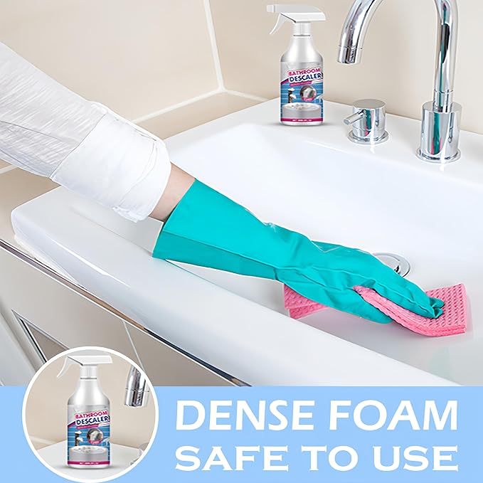 Bathroom Descaler Foam Cleaner New Stubborn Stains Cleaners Multipurpose Bathrooms Foam Cleaners 2.02 Oz All Purpose Rinse Cleaning Foams for BathtubGlassFaucetToilet (2 Pcs)