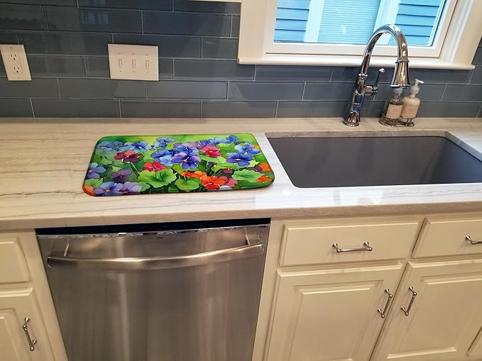 Caroline's Treasures DAC1648DDM Illinois Violet in Watercolor Dish Drying Mat Absorbent Dish Drying Mat Pad for Kitchen Counter Dish Drainer Mat for Countertop 14 x 21 Multicolor